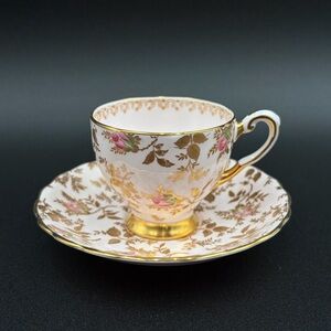 Tuscan England Sunshine Du Barry Rose Light Pink Bone China Footed Cup & Saucer